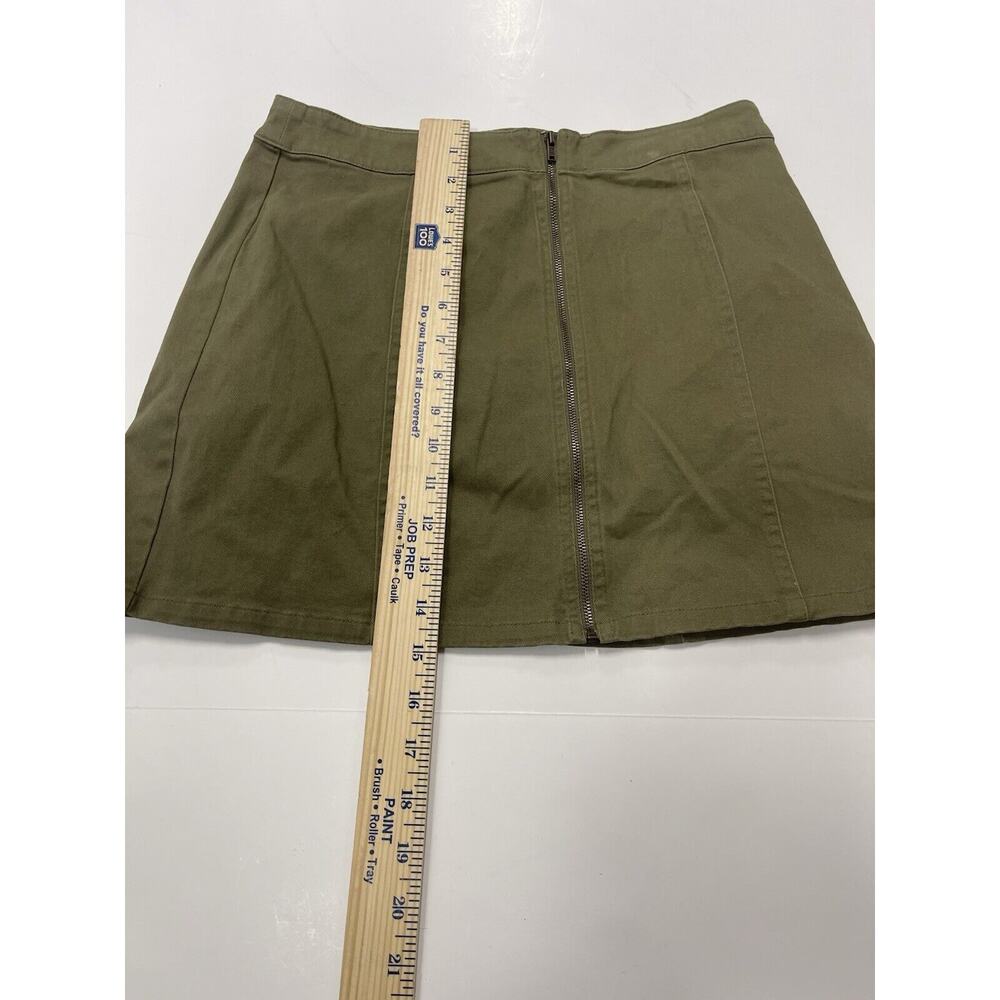 Forever21 Green/brown Zip Mini Skirt Juniors Sz Medium - Picture 2 of 5